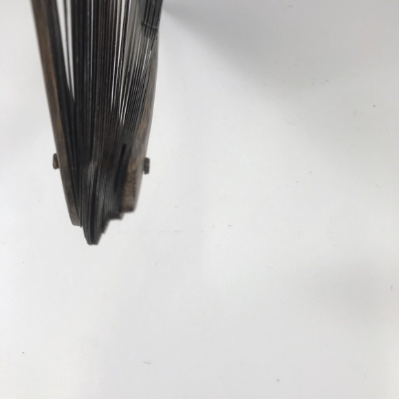 Vintage Asian Handheld Fan Band Parade Scene Black Hand Painted - Picture 7 of 10